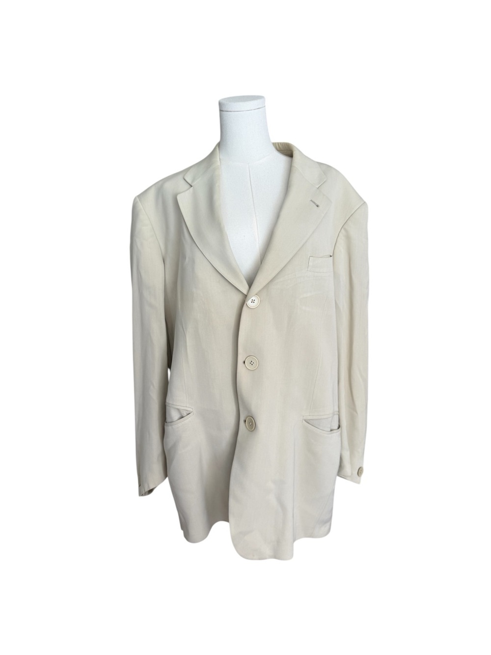 Vintage Made in Italy Ivory Oversized Blazer Jacket Minimalist 90s size 44